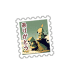 切手風ミニガール（個別スタンプ：11）