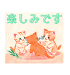 色鉛筆で描いた猫（個別スタンプ：27）