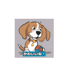 可愛いビーグル犬のポーズ（個別スタンプ：3）