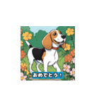 可愛いビーグル犬のポーズ（個別スタンプ：4）