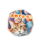 かわいい猫のふんわりスタンプ（個別スタンプ：1）