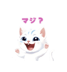 ウィスカーのかわいい白い子猫物語（個別スタンプ：23）