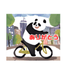 自転車パンダ（個別スタンプ：12）