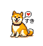 日常 ドット絵 柴犬 40種 しばけん（個別スタンプ：17）