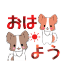 ちびパピヨンズ2【でか文字】（個別スタンプ：1）