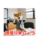 仕事好きな柴犬スタンプ（個別スタンプ：1）