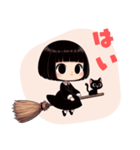 かわいいおかっぱ魔女と黒猫のLINEスタンプ（個別スタンプ：10）