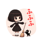 かわいいおかっぱ魔女と黒猫のLINEスタンプ（個別スタンプ：14）