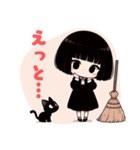 かわいいおかっぱ魔女と黒猫のLINEスタンプ（個別スタンプ：16）