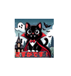 黒猫とハロウィン（個別スタンプ：7）