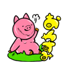 豚おじさんとラッキー（個別スタンプ：3）