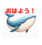 シンプルで可愛いクジラのイラスト（個別スタンプ：35）