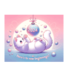 Cute Cats Club New Year 2024（個別スタンプ：3）