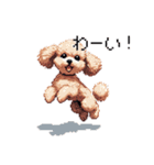 ドット絵 トイプードル チワワ 日常会話（個別スタンプ：9）