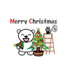 動くクリスマスあいさつ（白クマ黒ネコ）（個別スタンプ：1）