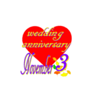 ♥️ポップUP♥️結婚記念日11月1～15日（個別スタンプ：3）