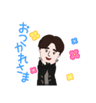 真ん中分けの普通の男子（個別スタンプ：4）