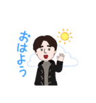 真ん中分けの普通の男子（個別スタンプ：5）
