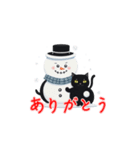 新登場！雪だるまとゆるかわな黒猫スタンプ（個別スタンプ：12）