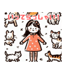 子供と動物のシンプルイラスト（個別スタンプ：39）