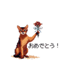 ドット絵 アビシニアン ルディ レッド 猫（個別スタンプ：22）