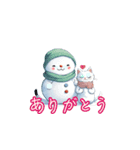 新登場！雪だるまとゆるかわな白猫スタンプ（個別スタンプ：8）