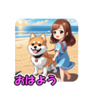 ハッピーな少女と犬の日常（個別スタンプ：3）