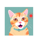 ポップで可愛い猫のスタンプ（個別スタンプ：4）
