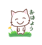 しろねこリリ（個別スタンプ：1）