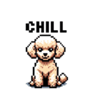 ⚫トイプードル ［ドット絵］（個別スタンプ：4）