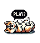 ⚫秋田犬 ［ドット絵］（個別スタンプ：21）