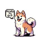 ⚫秋田犬 ［ドット絵］（個別スタンプ：23）