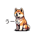 ⚫秋田犬 ［ドット絵］（個別スタンプ：27）