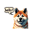 ⚫秋田犬 ［ドット絵］（個別スタンプ：29）