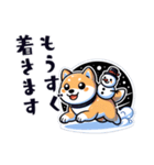 かわいい柴犬と雪だるまのスタンプ（個別スタンプ：20）