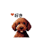 ドット絵 ラブラドゥードル 犬 茶 日常会話（個別スタンプ：5）