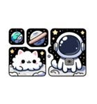 スペースわたあめ ふわねこ（個別スタンプ：1）