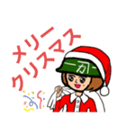 ヘルメット女子クリスマススタンプ（個別スタンプ：3）