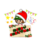 ヘルメット女子クリスマススタンプ（個別スタンプ：5）