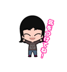 ニコニコな女の子（個別スタンプ：3）
