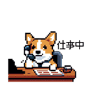 日常 ドット絵 コーギー 40種 犬 イヌ DOG（個別スタンプ：40）