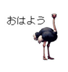 ⚫ダチョウ［ドット絵］（個別スタンプ：28）