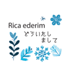 冬に毎日使いたいトルコ語＆日本語☆青色（個別スタンプ：20）