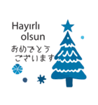 冬に毎日使いたいトルコ語＆日本語☆青色（個別スタンプ：25）