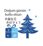 冬に毎日使いたいトルコ語＆日本語☆青色（個別スタンプ：27）
