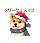 ドット絵 冬の柴犬 40種（個別スタンプ：6）