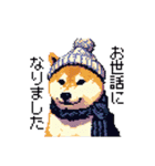 ドット絵 冬の柴犬 40種（個別スタンプ：35）