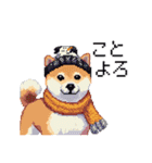 ドット絵 冬の柴犬 40種（個別スタンプ：37）