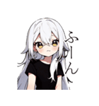 黒Tシャツの女の子（個別スタンプ：5）