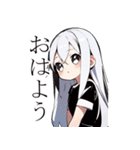 黒Tシャツの女の子（個別スタンプ：9）